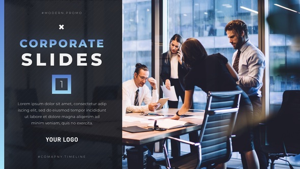 Colorful Corporate Slides Video Displays template preview