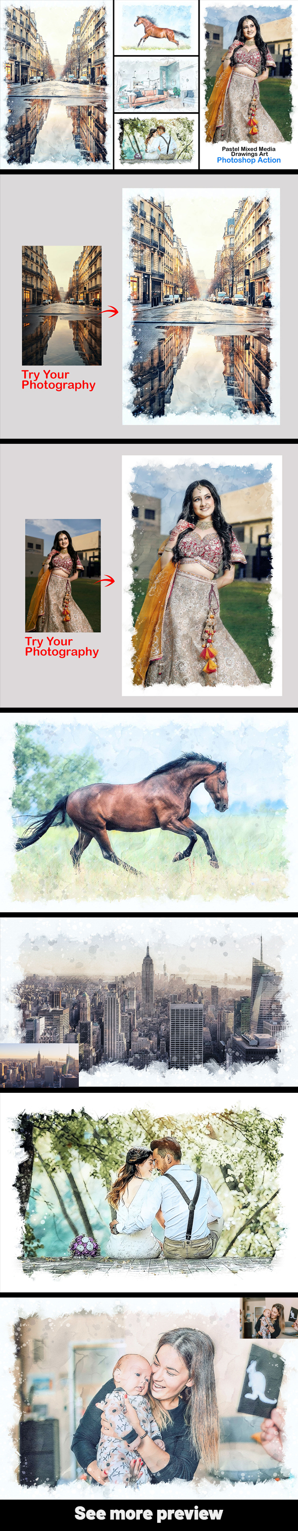 Pastel Mixed Media Drawings Art