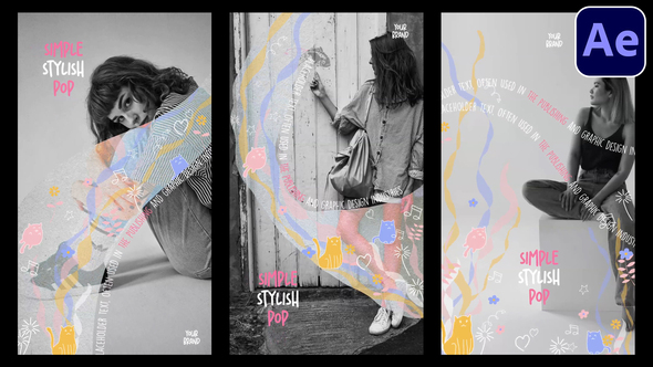 Drawing Social Media Stories Video Displays template preview