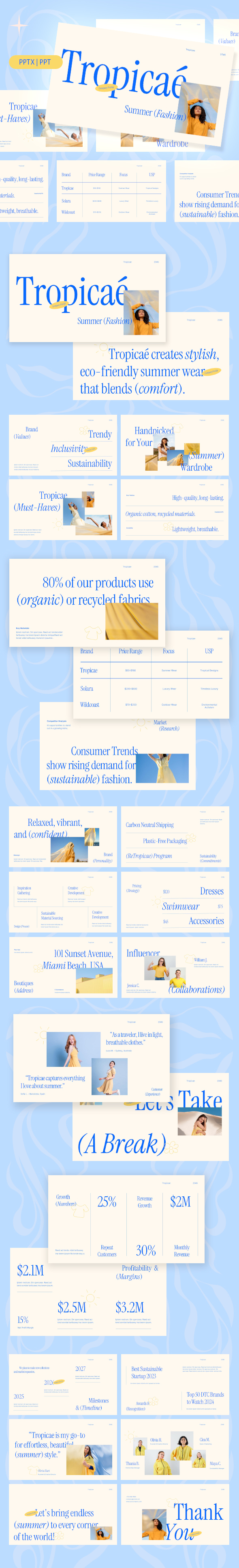 Cream Blue Minimalist Fashion Company Profile Presentation