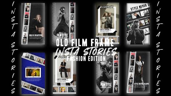 Old Film Frame Insta Stories – Fashion Edition broadcast-packages template preview