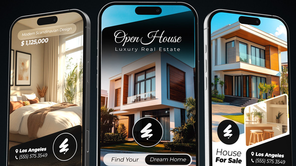 Real Estate Listing Promo Video Displays template preview