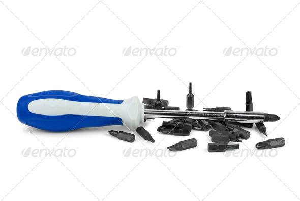 Universal screwdriver and set of bits