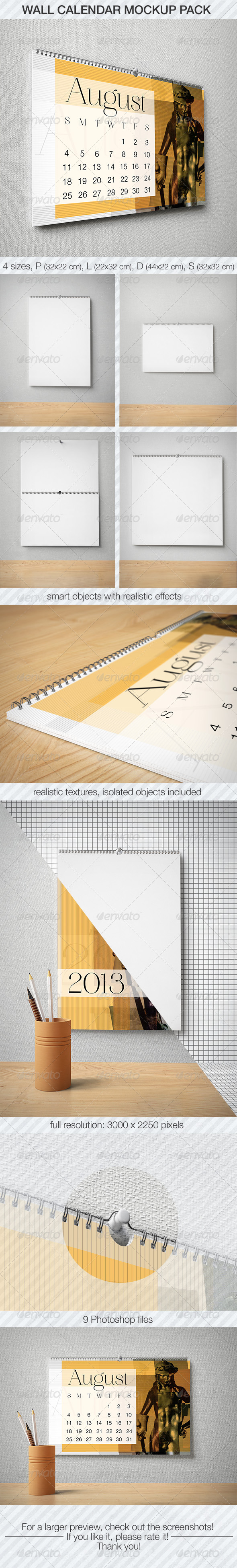 Wall Calendar Mockup Pack