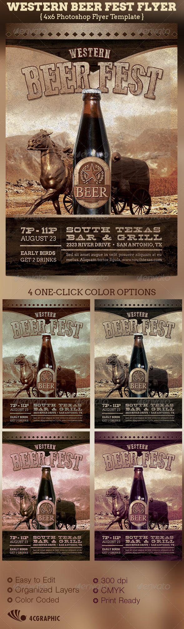 Western Beer Fest Flyer Template - Events Flyers