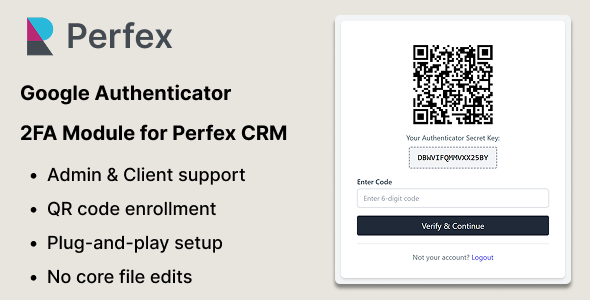 Google Authenticator – 2FA Module for Perfex CRM