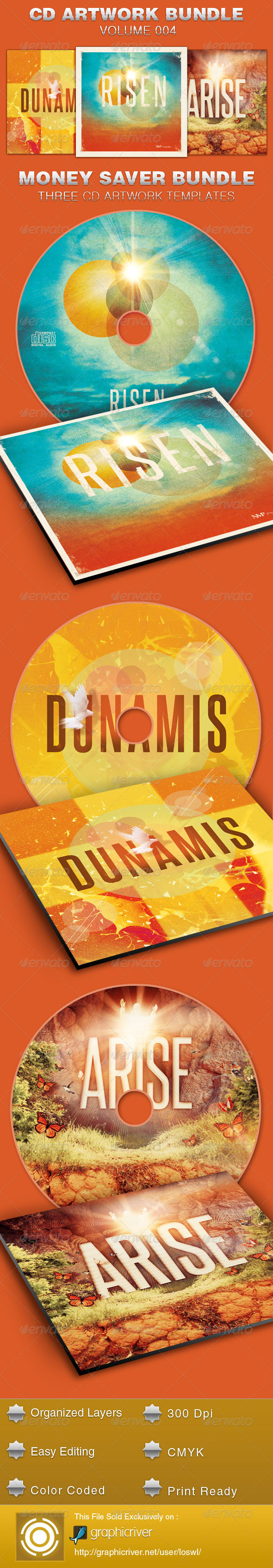 CD Cover Artwork Bundle-Vol 004 - CD & DVD Artwork Print Templates