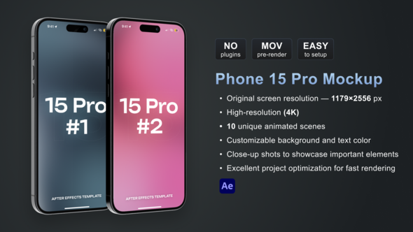 Phone 15 Pro Mockup Product Promo template preview