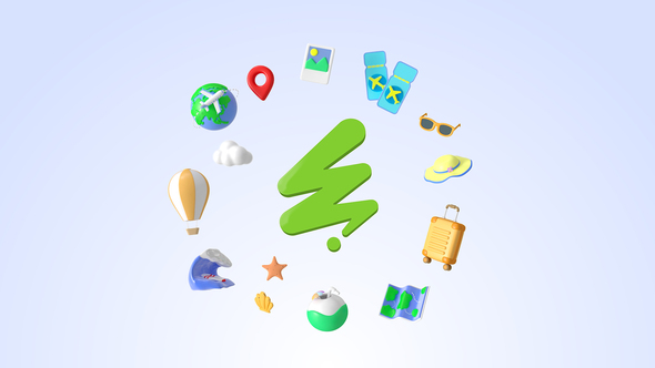 Travel 3D Logo Logo Stings template preview