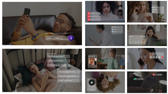 Glassmorph mobile phone Elements template preview