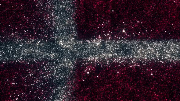 Denmark Flag With Abstract Particles