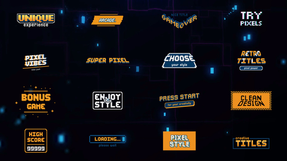 Pixel Titles Titles template preview