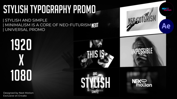 Stylish Typography Promo Openers template preview