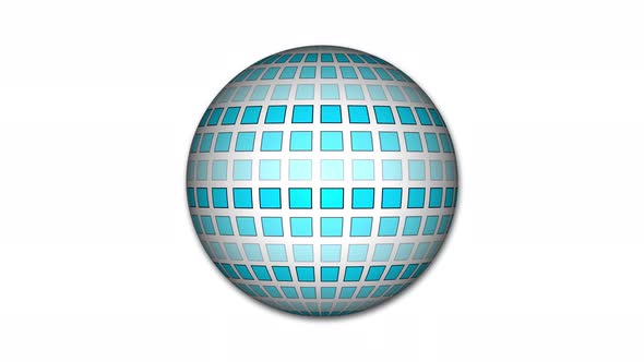 Spinning abstract checkboard sphere animation. Abstract sphere background. Vd 937 alt