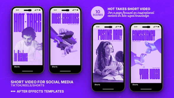Hot Takes - Viral Social Media Template for TikTok, Reels & Shorts Product Promo template preview