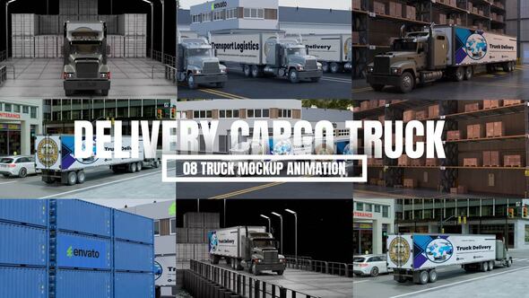 Delivery Cargo Truck Mockup Promo Product Promo template preview