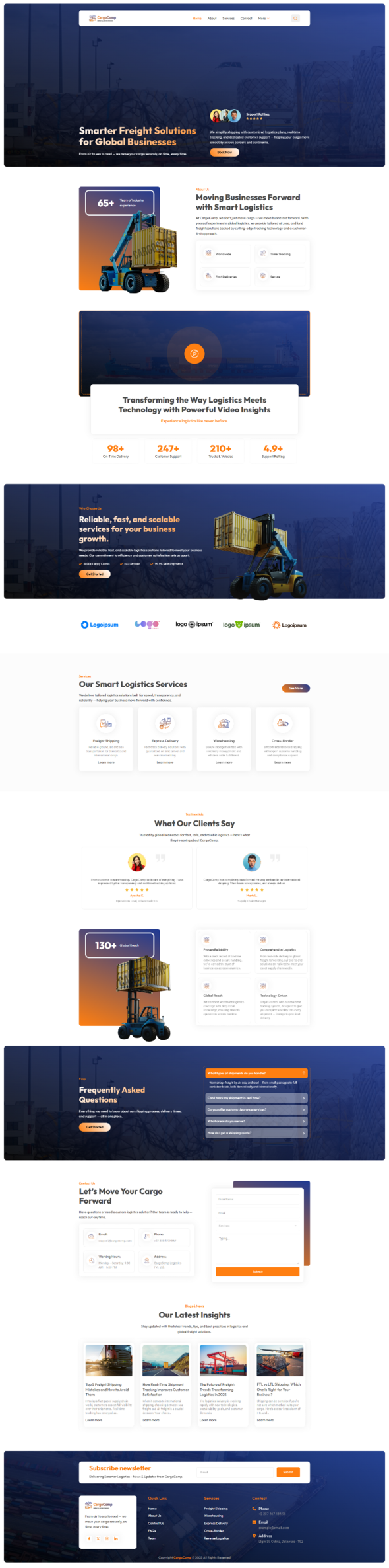 CargoComp ? Logistic & Freight Services Elementor Template Kit