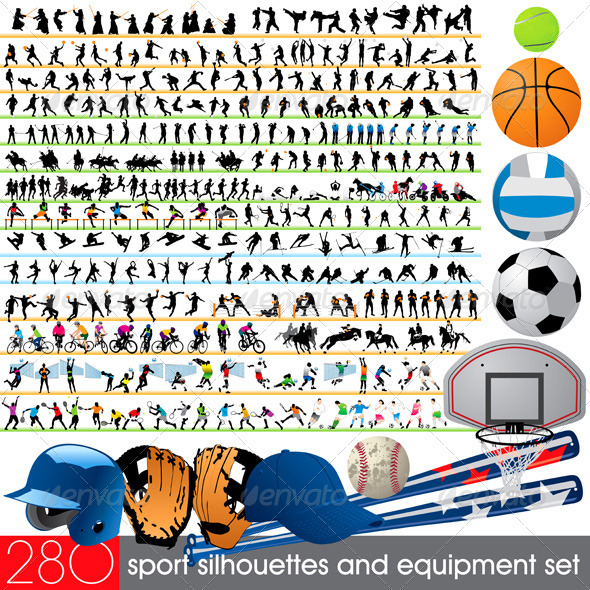 280 Sport Silhouettes and Equipment Set