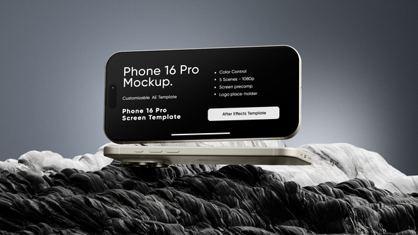 Rocky Phone 16 Pro Screen Mockup Template Product Promo template preview