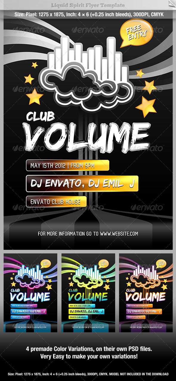 Club Volume Flyer Template - Clubs & Parties Events
