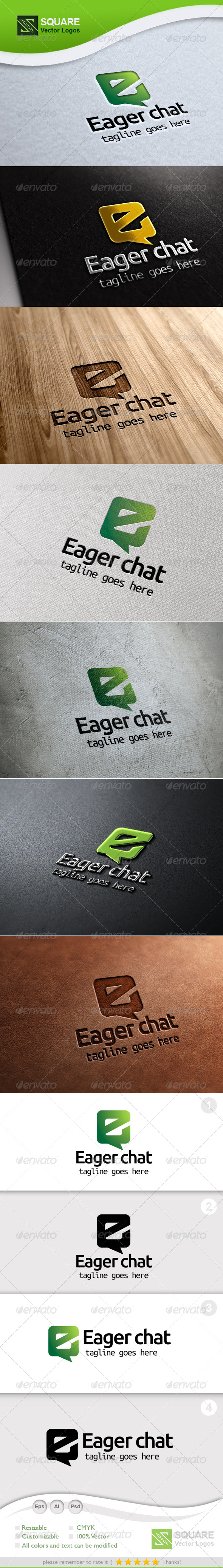 E, Chat Vector Logo Template - Letters Logo Templates
