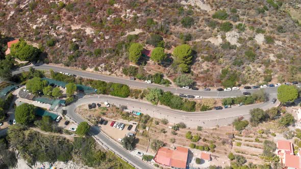 Amazing Overhead Aerial View of Cavoli Beach Elba Island in Summer Season Italy alt