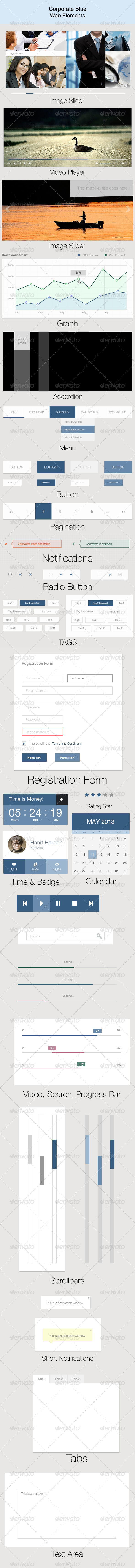 Corporate Blue Web Elements - User Interfaces Web Elements