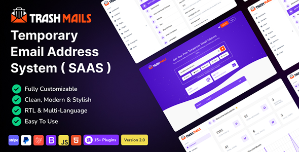 Trash Mails – Temporary Email Address System (SAAS)