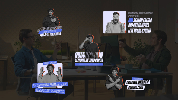 Lower Thirds with Embedded Media Titles template preview