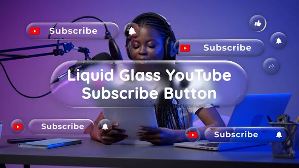 Liquid Glass YouTube Subscribe Buttons Elements template preview