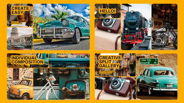 Multiframe Slideshow Video Displays template preview