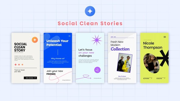 Social Clean Stories Elements template preview