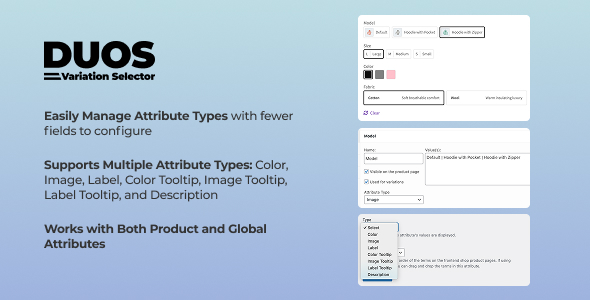 Duos Variation Selector for WooCommerce