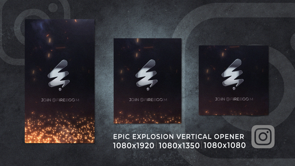 Epic Explosion | Fire Smoke Logo Story Reels Openers template preview