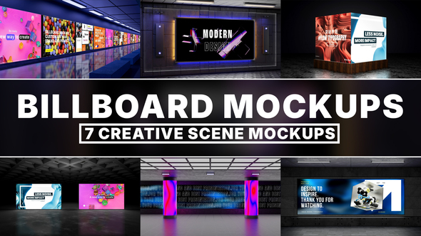 Modern 3D Billboard Scene Kit – Metro & Exhibition Advertising Templates Product Promo template preview