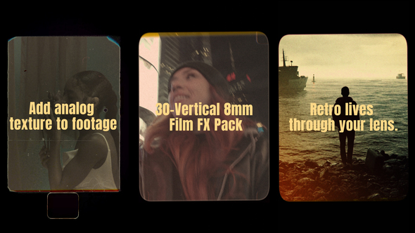 Super 8mm Vertical Frame Pack – 30+ Vintage Film Filters for TikTok, Instagram & Reels Elements template preview