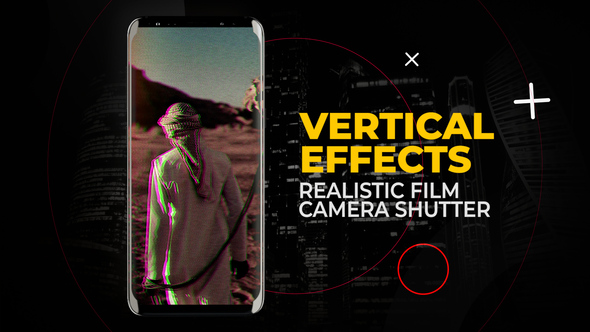 Vertical Realistic Film Camera Shutter | After Effects Elements template preview
