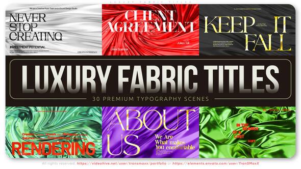 Luxury Fabric Titles — Elegant Typography with Fabric Textures Titles template preview