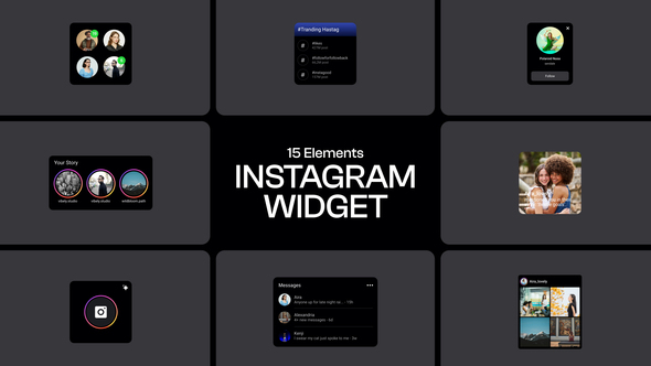 Instagram Interface Elements template preview