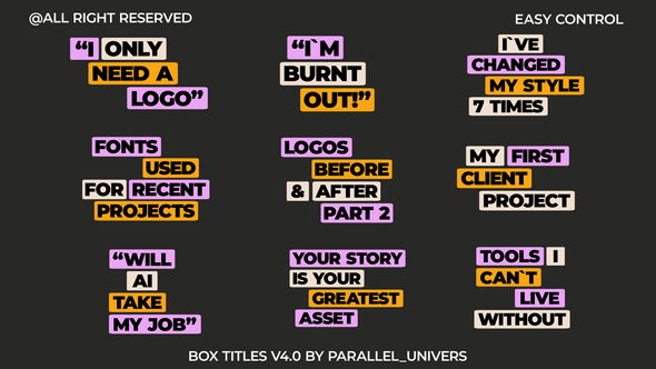 Box Titles V4.0 | AE Titles template preview