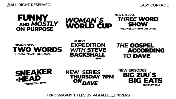 Typography Titles | AE Titles template preview