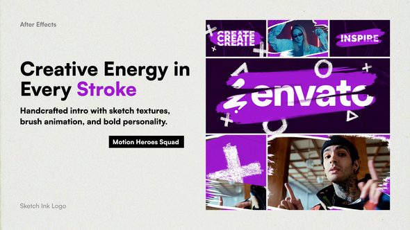 Sketch Ink Logo Logo Stings template preview