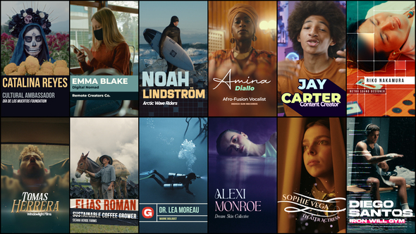 Vertical Lower Thirds & Titles Elements template preview