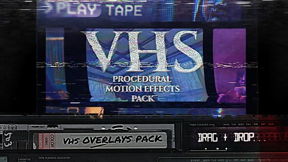 Procedural Distortion Effects For After Effects | VHS Overlays, VCR, Retro CRT, Old TV Filters Elements template preview