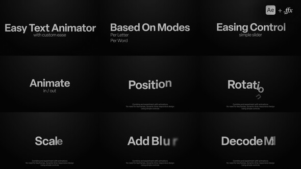 Text Animator | Custom Easing Effects with Easy Controls for Unique Title Animations Titles template preview