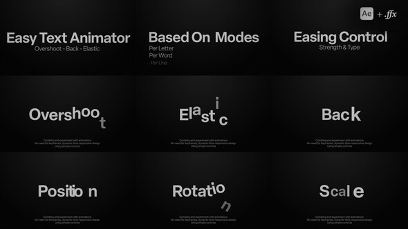 Text Animator | Overshoot, Elastic & Bounce Effects with Easy Controls for Custom Title Animations Titles template preview