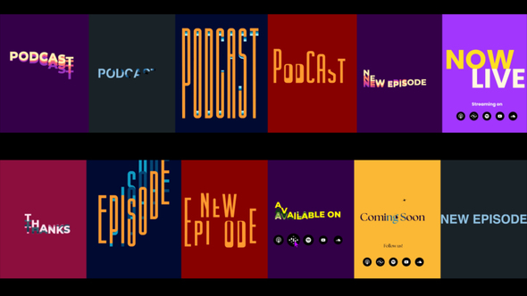 Podcast Title Titles template preview