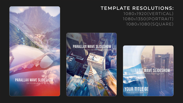 Vertical Parallax Wave Slideshow Openers template preview
