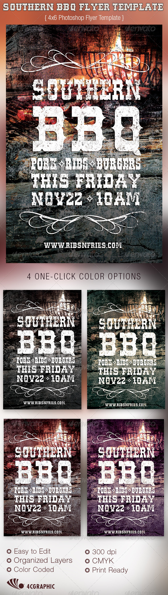 Southern BBQ Flyer Template - Events Flyers