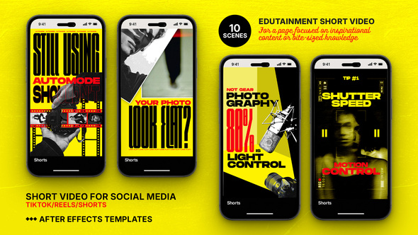 Edutainment Photography - Pro TikTok/Reels Video Template Product Promo template preview